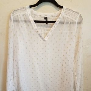 NWOT Maurices white and gold sheer shirt